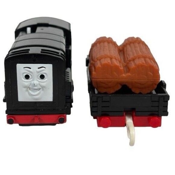 Thomas TOMY Trackmaster DIESEL 1997 1st Ed. Plarail w/ Flatbed Cargo Car VIDEO - Picture 3 of 15